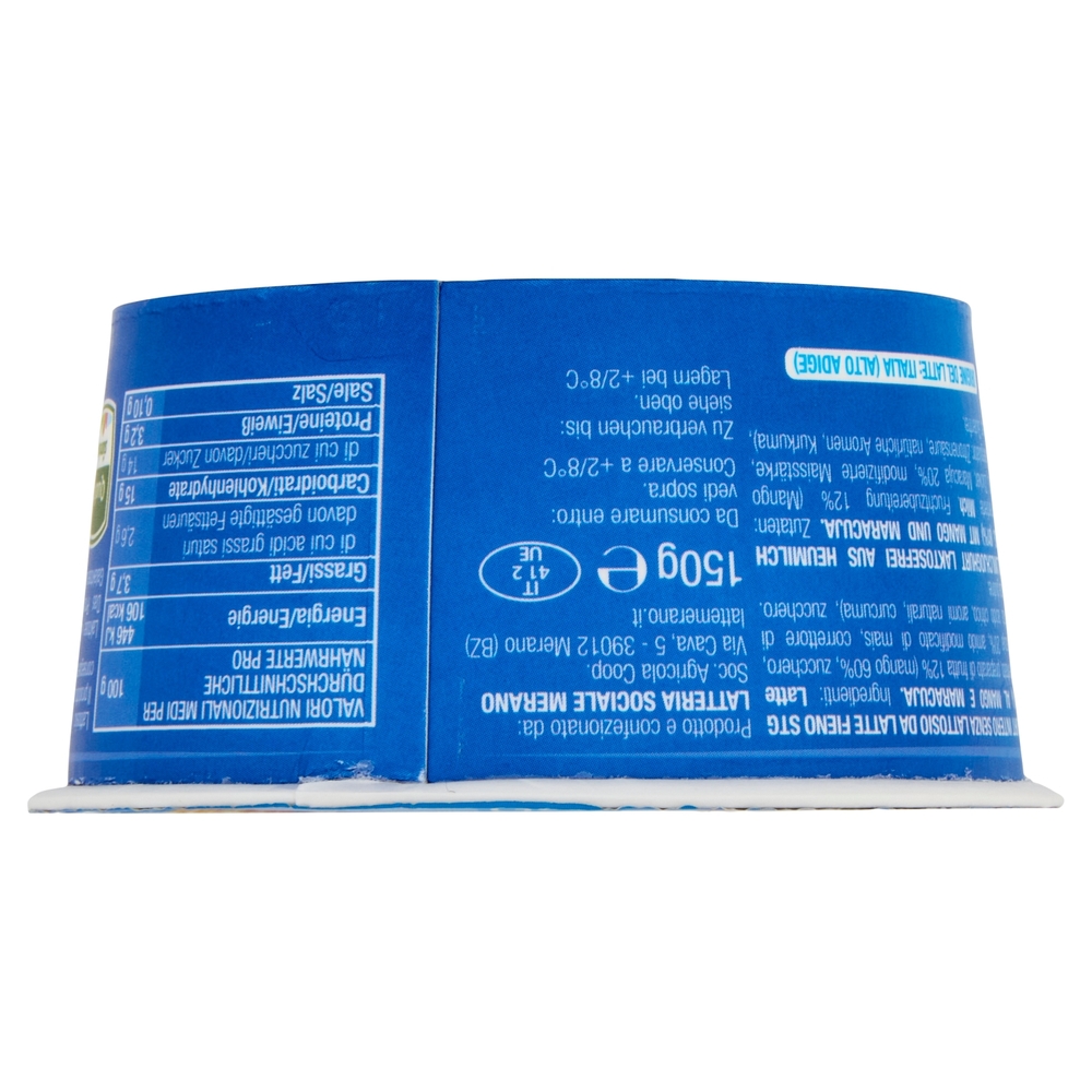 bella vita Yogurt Intero da Latte Fieno Senza Lattosio Goloso Mango e Maracuja 150 g